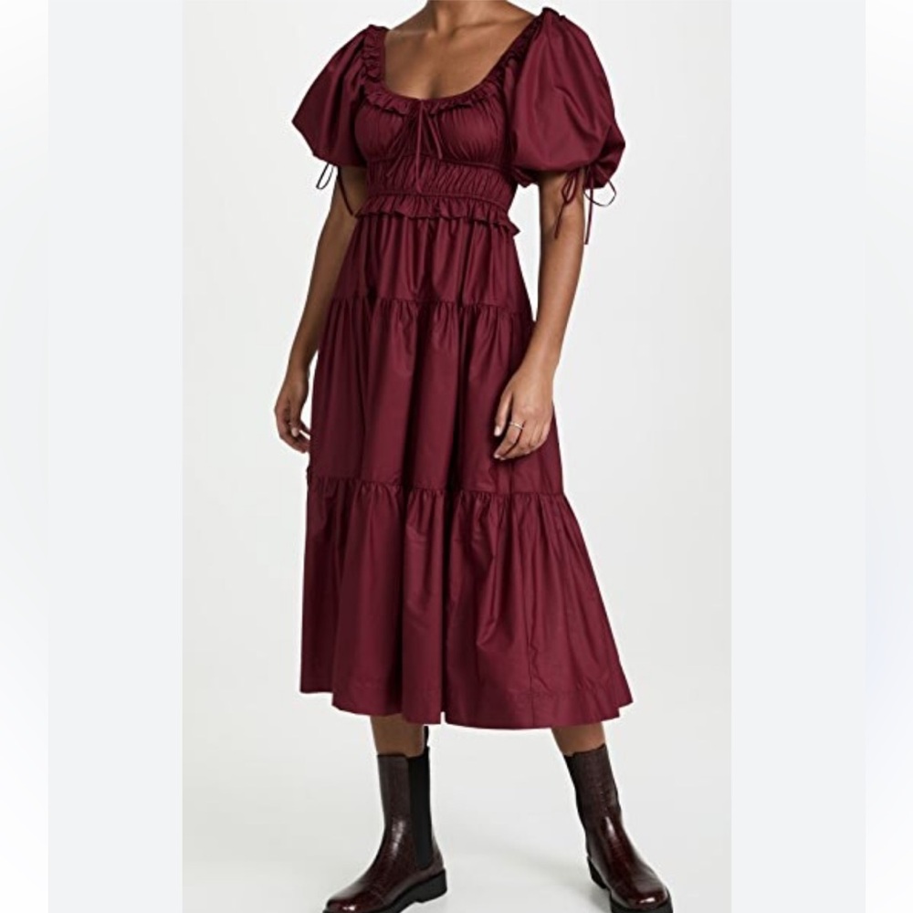 En Saison Burgundy Midi Dress